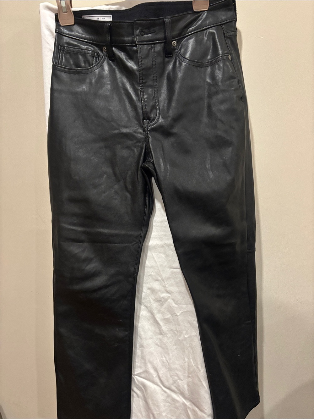 GAP Black Leather Skinny Trousers